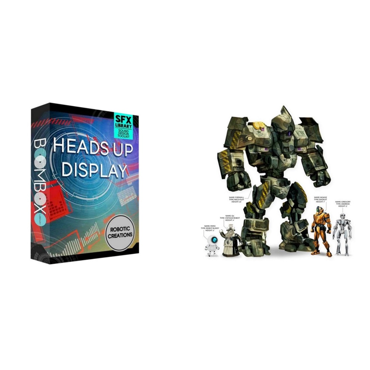 Boom Box Library - Robotic Creations: Heads Up Display Sample Packs Software GUI Artwork
